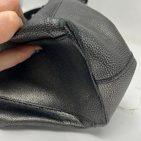 Coach Edie 31 Shoulder Tote Bag Metallic Leather Graphite #33520 - Picture 8 of 16